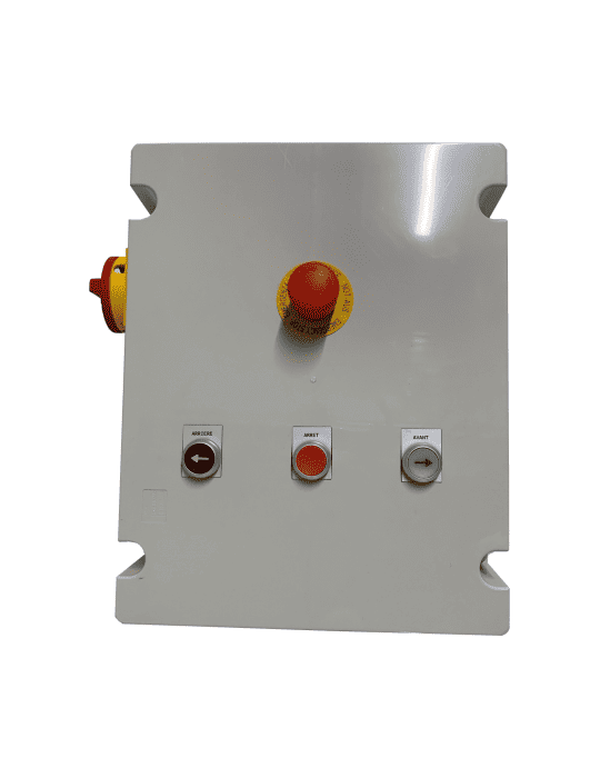 Coffret 2 Sens de Marche avec Fin de Course moteur 400V TRI P Max: 4kW, Commande 24V Avec prise IEC