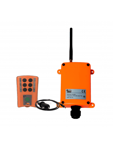 Kit radiocommande émetteur 6 boutons+Stop + récepteur 6 relais 434MHz IP67 Chargeur Allume-cigare 12-24VDC